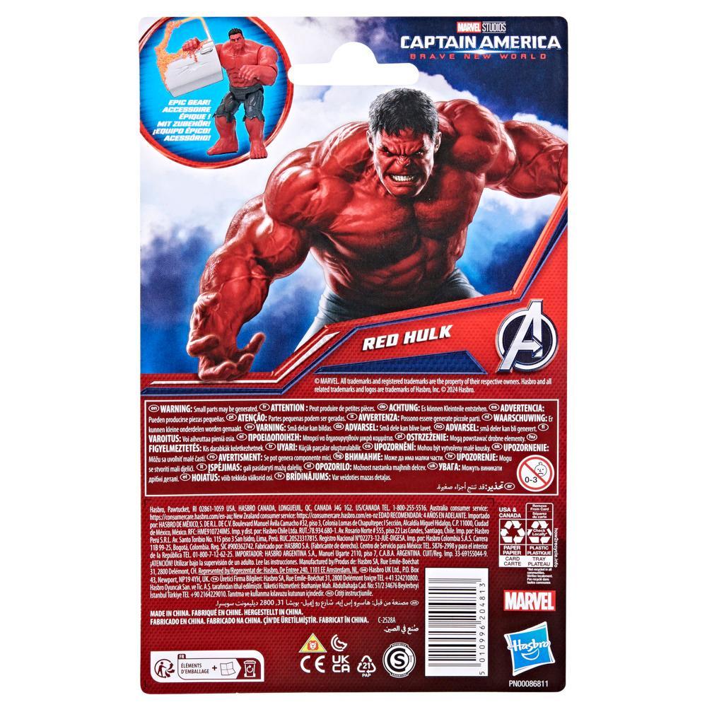 Marvel Avengers Epic Hero Series Captain America Brave New World Red Hulk Figure - Image 3