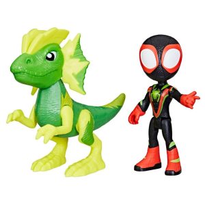 Marvel Spidey and His Amazing Friends Dino-Webs Miles Spin Morales  Marvels Electrosaurus Action Figures