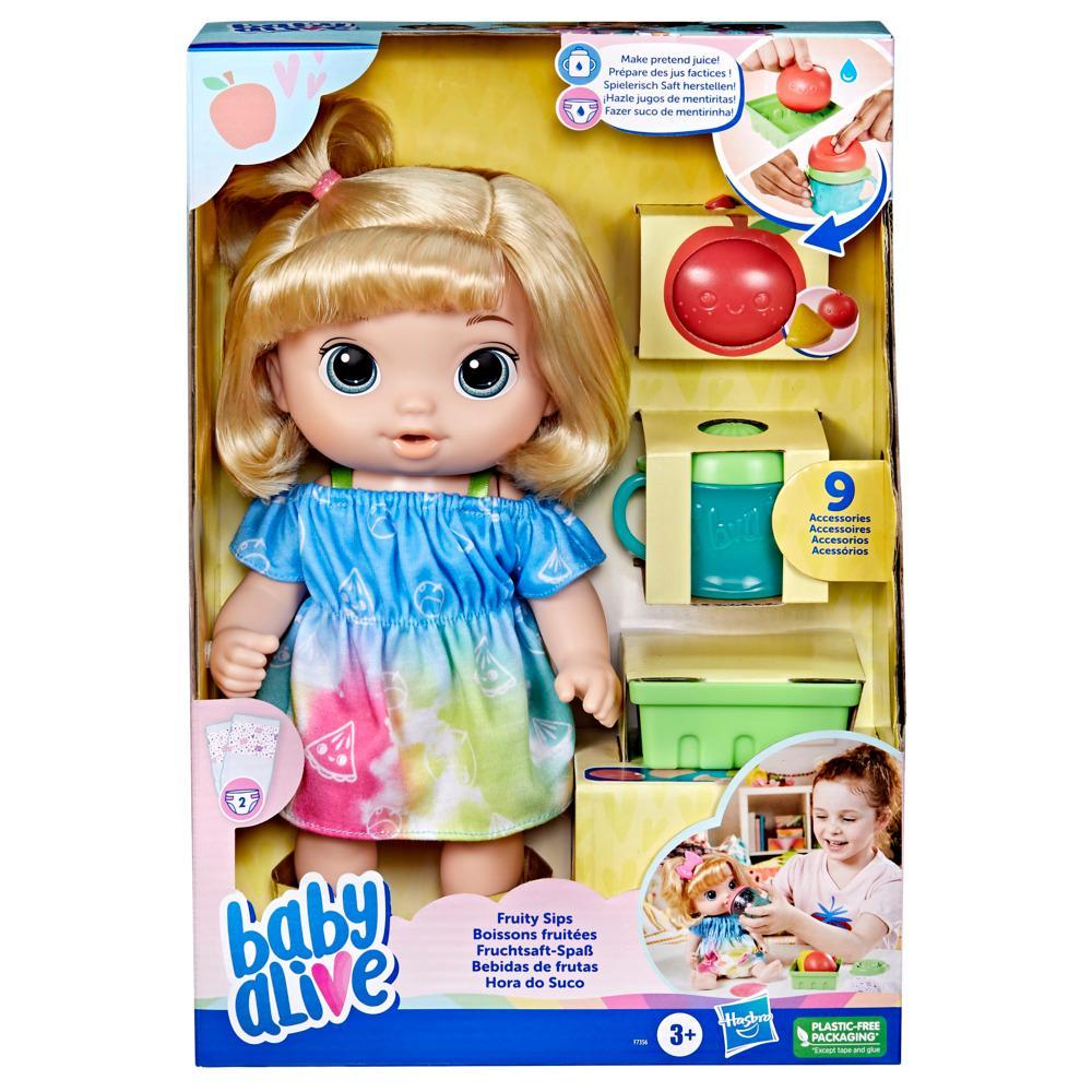 Baby Alive Fruity Sips Doll Apple Pretend Juicer Baby Doll Set Kids 3 and Up Blonde Hair - Image 7