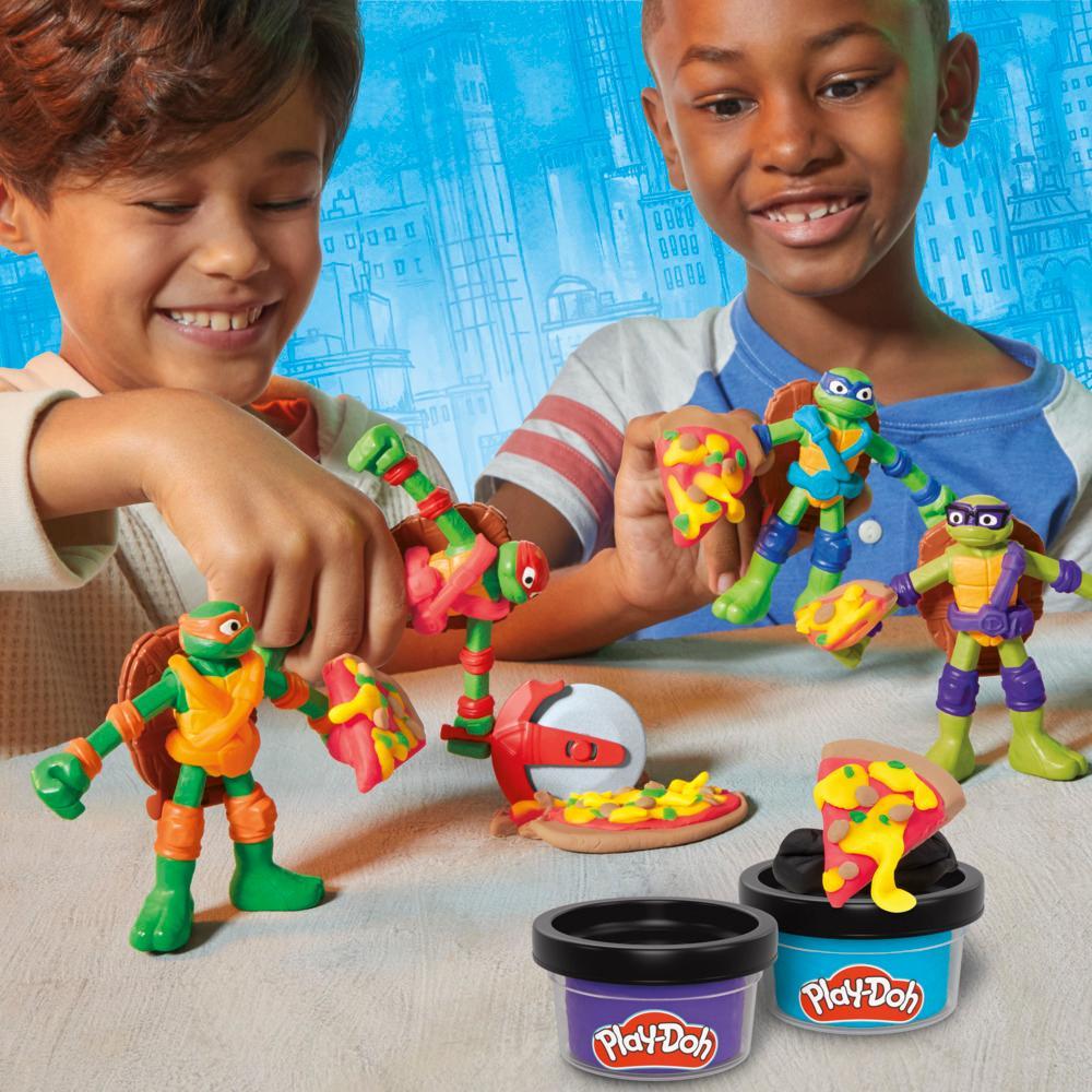 Play-Doh Teenage Mutant Ninja Turtles Cowabunga Creations Bendy 4 Inch Action Figures Set Kids Arts Crafts TMNT Toys for Boys Girls 4