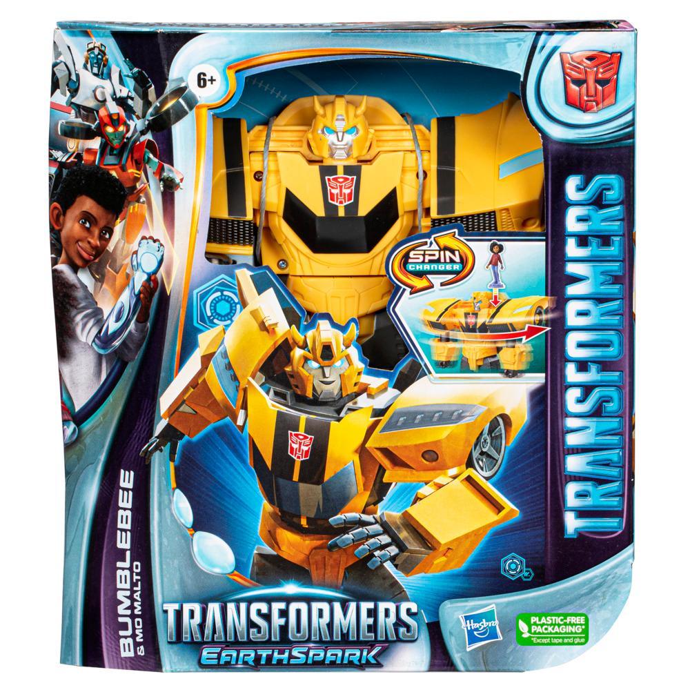Transformers Toys EarthSpark Spin Changer Bumblebee Action Figure with Mo Malto Figure - Image 7