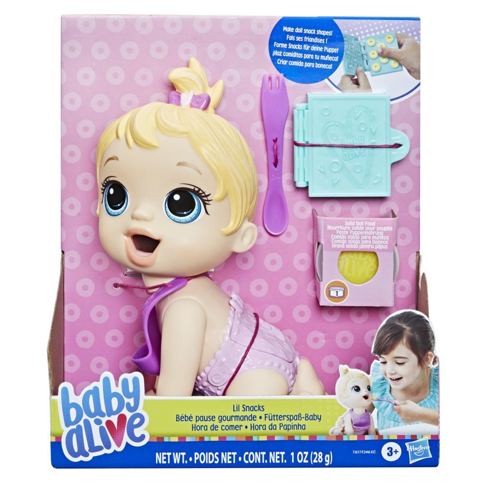 Baby Alive Lil Snacks Doll Eats and Poops 8-inch Baby Doll with Snack Mold Toy for Kids Ages 3 and Up Blonde Hair - Image 7