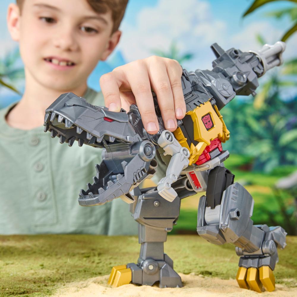 Transformers CYBERWORLD Grimlock Chomp Battle 9-Inch Action Figure Quick Change to Dino Mode Robot Toys for Boys and Girls 6 and Up - Image 2