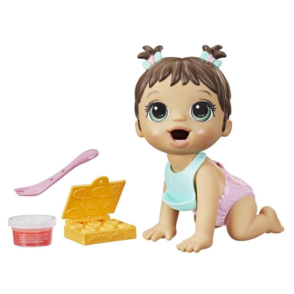 Baby Alive Lil Snacks Doll Eats and Poops 8-inch Baby Doll with Snack Mold Toy for Kids Ages 3 and Up Brown Hair - Image 6