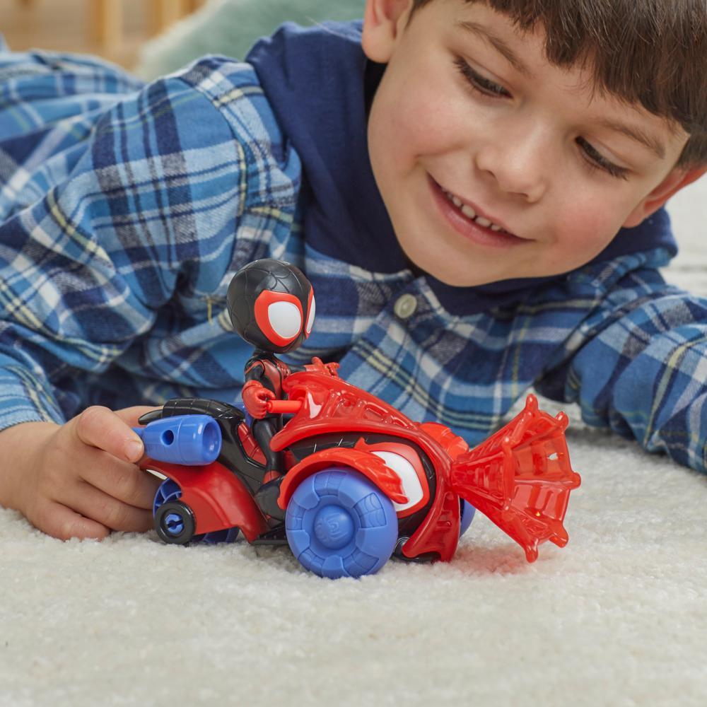 Marvel Spidey and His Amazing Friends Miles Morales Spider-Man Techno Racer Set Action Figure Vehicle and Accessory - Image 5